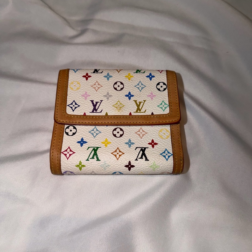 Louis Vuitton Multicolor Monogram Wallet with Brown Trim